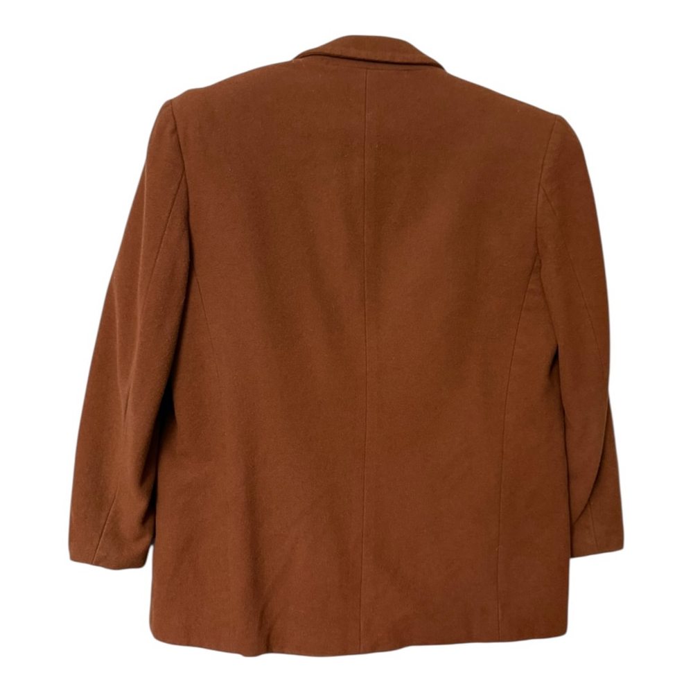 Vintage Express Wool Cashmere Blend Brown Skirt Suit Blazer Set Size Small - Picture 5 of 10